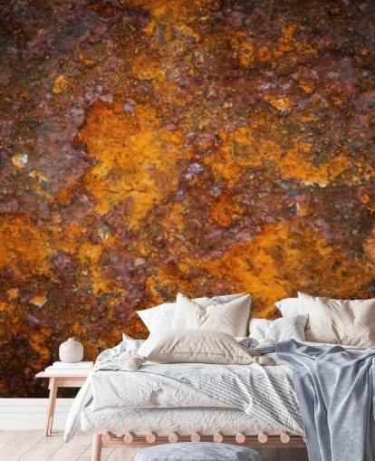 oranje roest behang