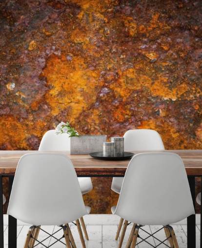 oranje roest behang