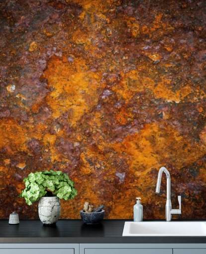 orange Rost-Tapete