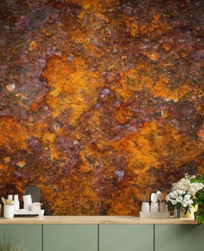 orange rust tapet
