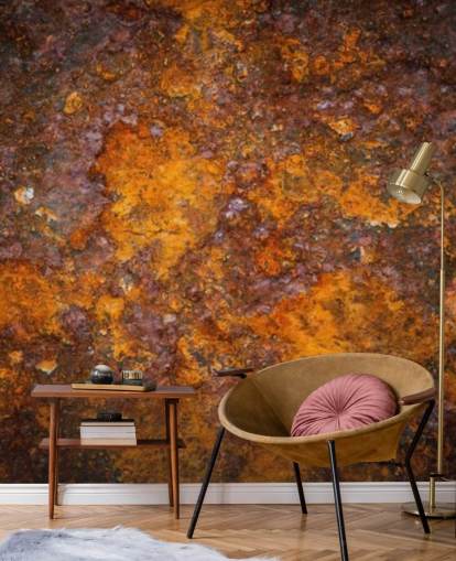 oranje roest behang