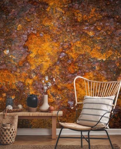 papier peint rouille orange