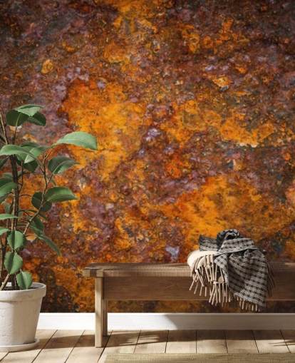 papier peint rouille orange