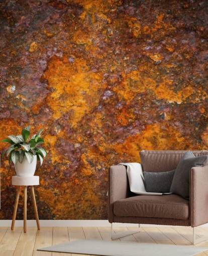 orange rust tapet
