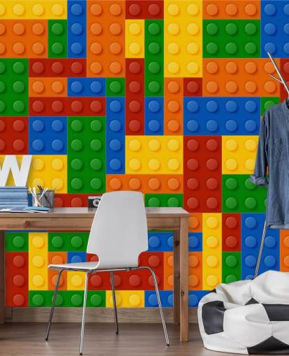 bunte Spielzeugziegel-Tapete für Kinder bunte Spielzeugziegel-Tapete für Kinder