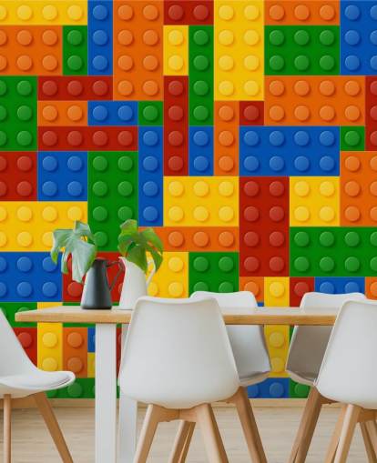 colorido papel pintado de ladrillo de juguete para niños