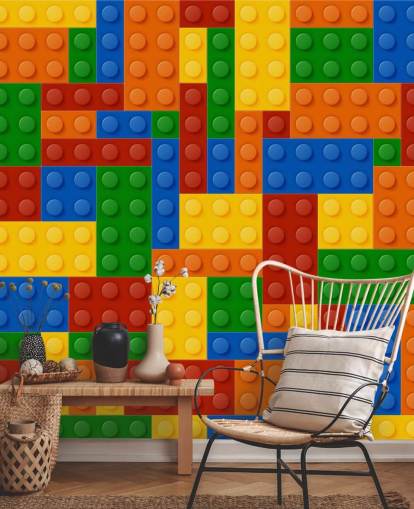 colorido papel pintado de ladrillo de juguete para niños colorido papel pintado de ladrillo de juguete para niños