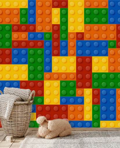 bunte Spielzeugziegel-Tapete für Kinder