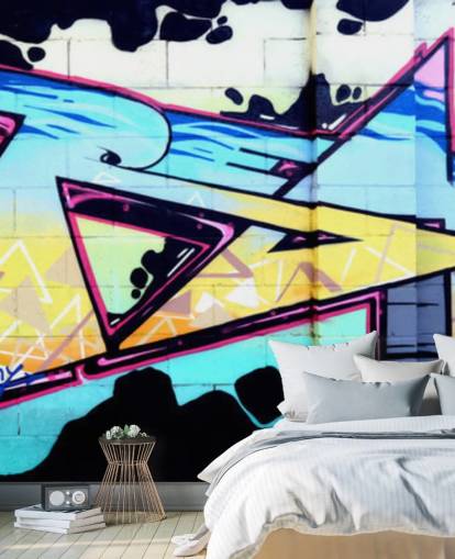 Blue Urban Art Graffiti Wall Mural