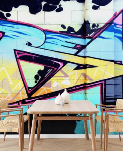 Blue Urban Art Graffiti Wall Mural