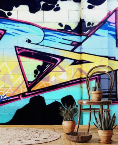 Blue Urban Art Graffiti Wall Mural