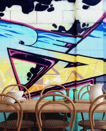 Blue Urban Art Graffiti Wall Mural