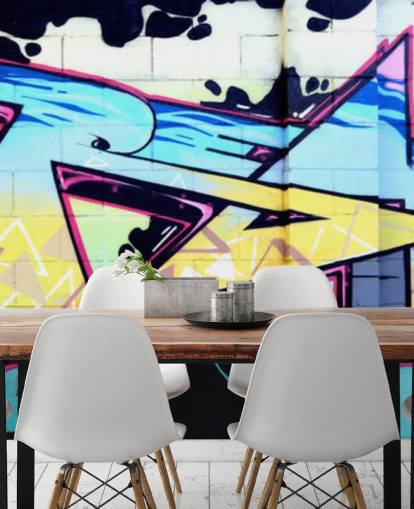 Blue Urban Art Graffiti Wall Mural Blue Urban Art Graffiti Wall Mural