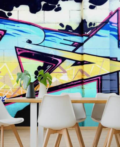 Blue Urban Art Graffiti Wall Mural Blue Urban Art Graffiti Wall Mural