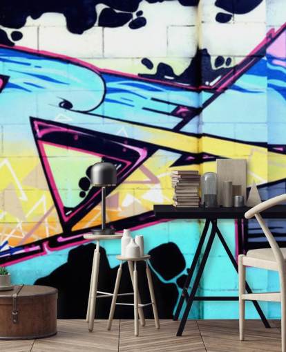 Blue Urban Art Graffiti Wall Mural Blue Urban Art Graffiti Wall Mural