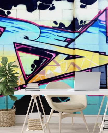 Blue Urban Art Graffiti Wall Mural