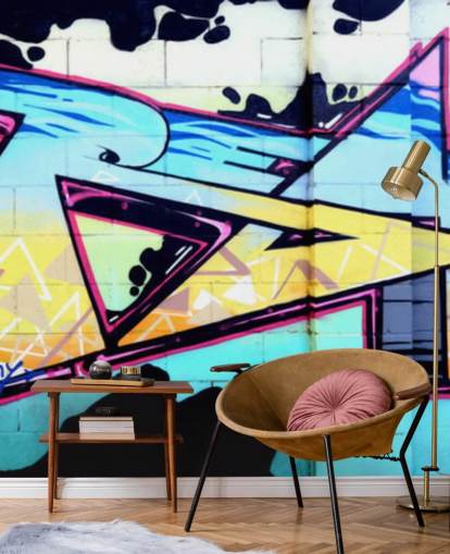 Blue Urban Art Graffiti Wall Mural