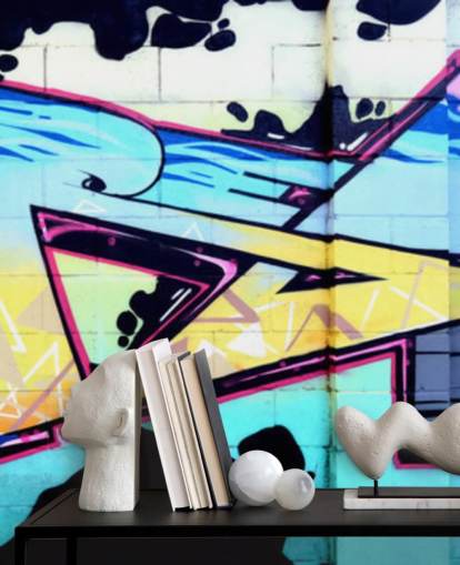 Blue Urban Art Graffiti Wall Mural