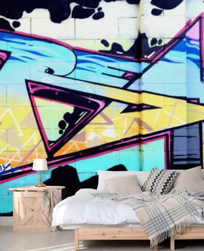 Blue Urban Art Graffiti Wall Mural