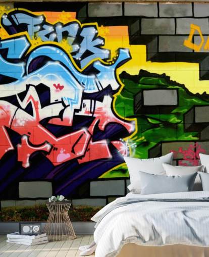 Colourful Graffiti Wall Art Mural