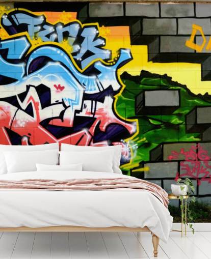 Colourful Graffiti Wall Art Mural Colourful Graffiti Wall Art Mural