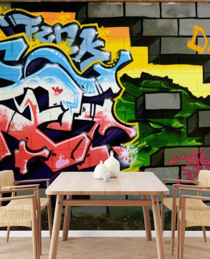 Colourful Graffiti Wall Art Mural