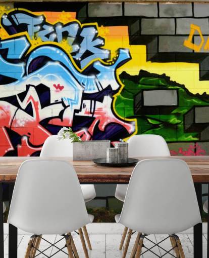 Colourful Graffiti Wall Art Mural