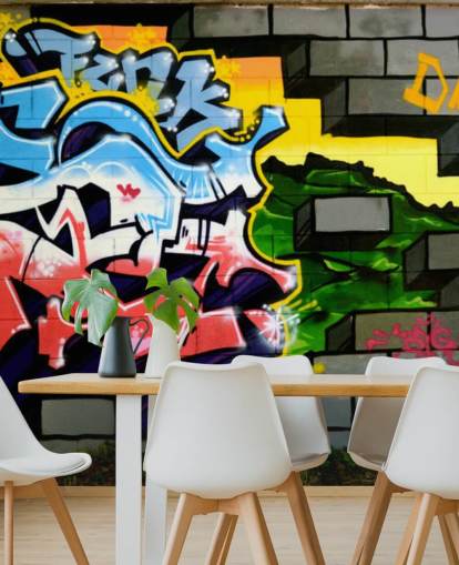 Colourful Graffiti Wall Art Mural