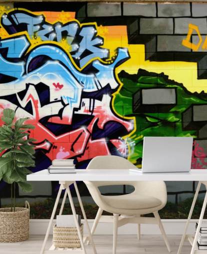 Colourful Graffiti Wall Art Mural Colourful Graffiti Wall Art Mural