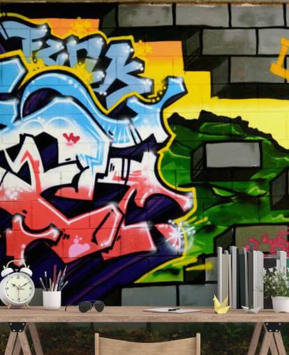 Colourful Graffiti Wall Art Mural