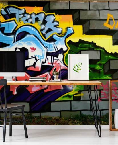 Mural de pared Grafiti colorido