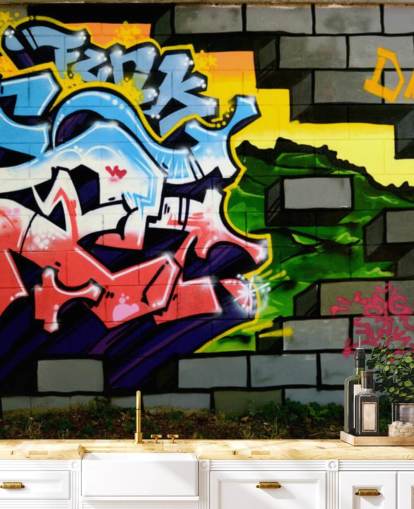 Colourful Graffiti Wall Art Mural