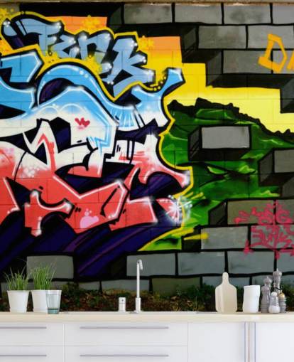 Colourful Graffiti Wall Art Mural