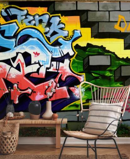 Colourful Graffiti Wall Art Mural