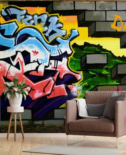 Colourful Graffiti Wall Art Mural