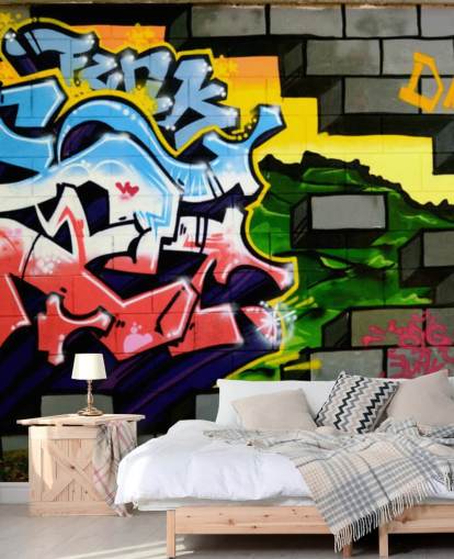 Colourful Graffiti Wall Art Mural
