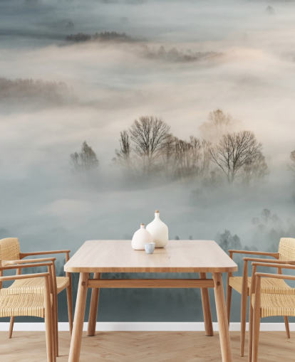 Poster mural brouillard d'hiver au-dessus des arbres Poster mural brouillard d'hiver au-dessus des arbres