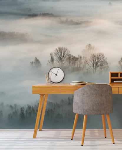 Wandbild „Winternebel über Bäumen“