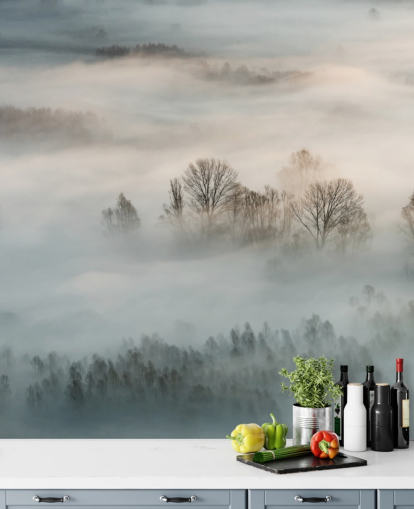 Poster in Cornice Nebbia invernale sugli alberi