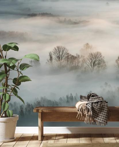 Poster in Cornice Nebbia invernale sugli alberi