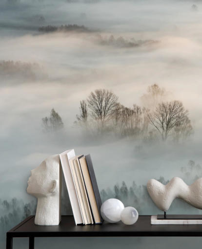 Poster in Cornice Nebbia invernale sugli alberi