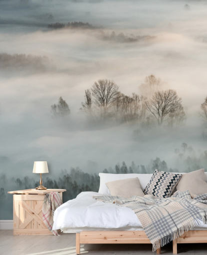 Wandbild „Winternebel über Bäumen“