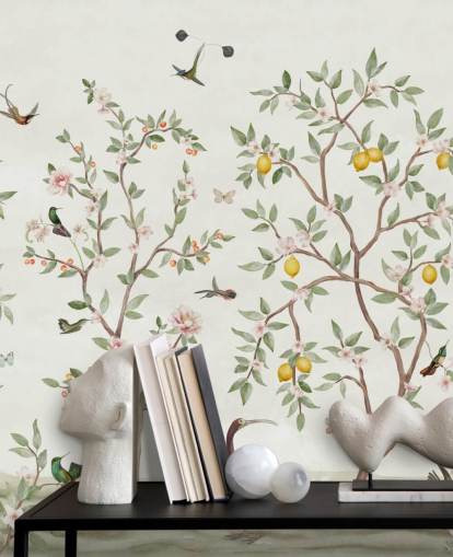 papier peint chinoiserie de citronniers papier peint chinoiserie de citronniers