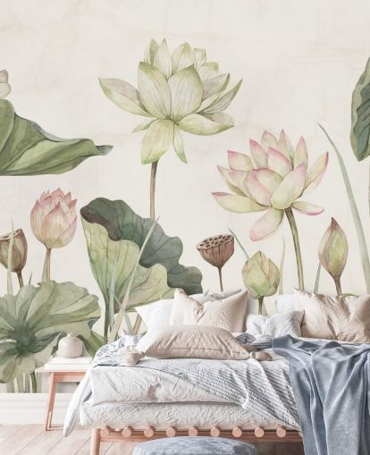 delicate water lilies wall mural