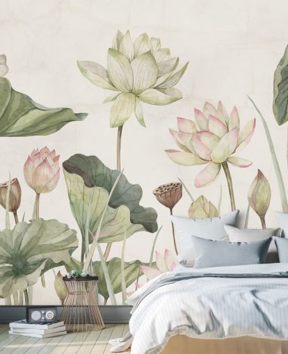 delicate water lilies wall mural