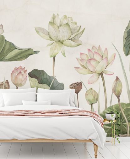 delicate water lilies wall mural