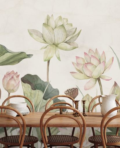delicate water lilies wall mural