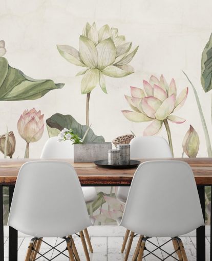 delicate water lilies wall mural