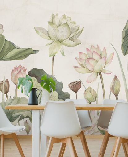 delicate water lilies wall mural