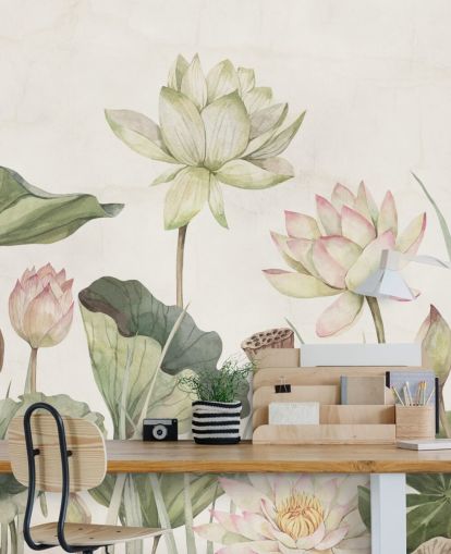 delicate water lilies wall mural